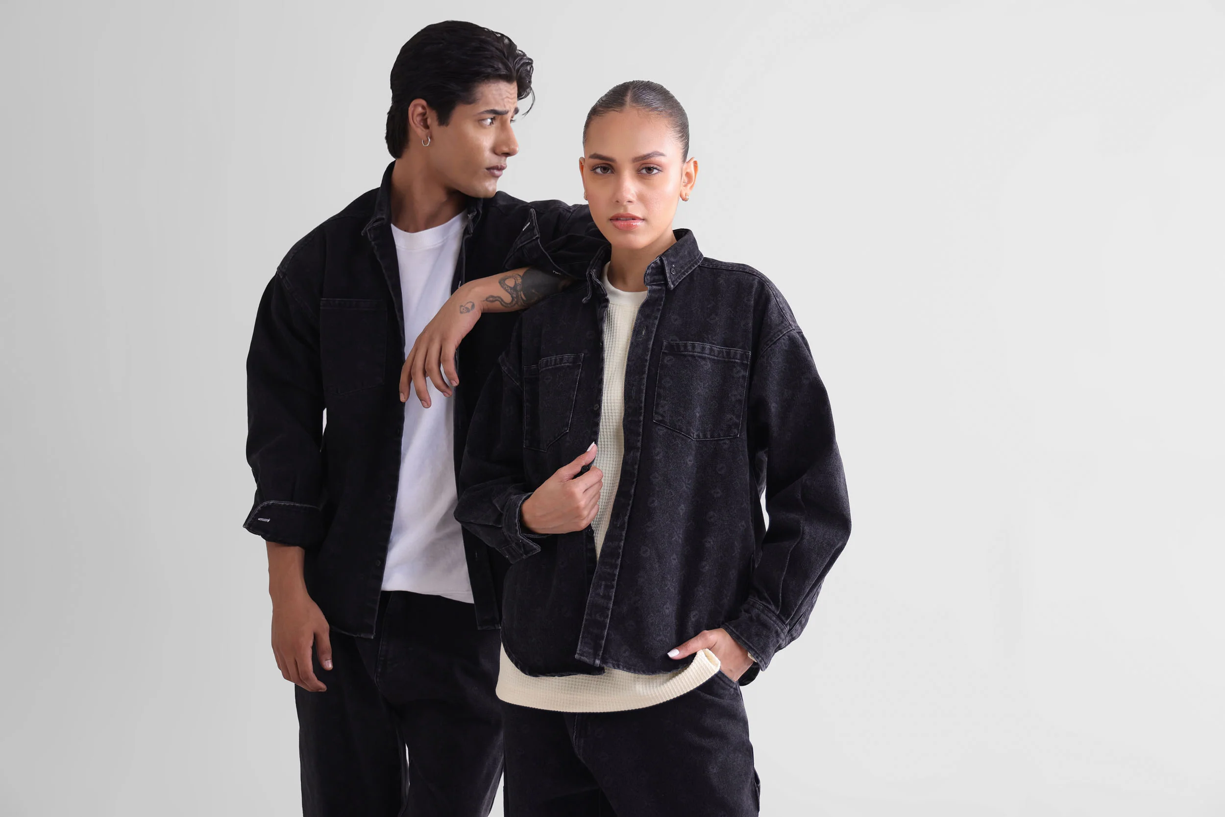 Denim Engraved Over Shirt - Image 4