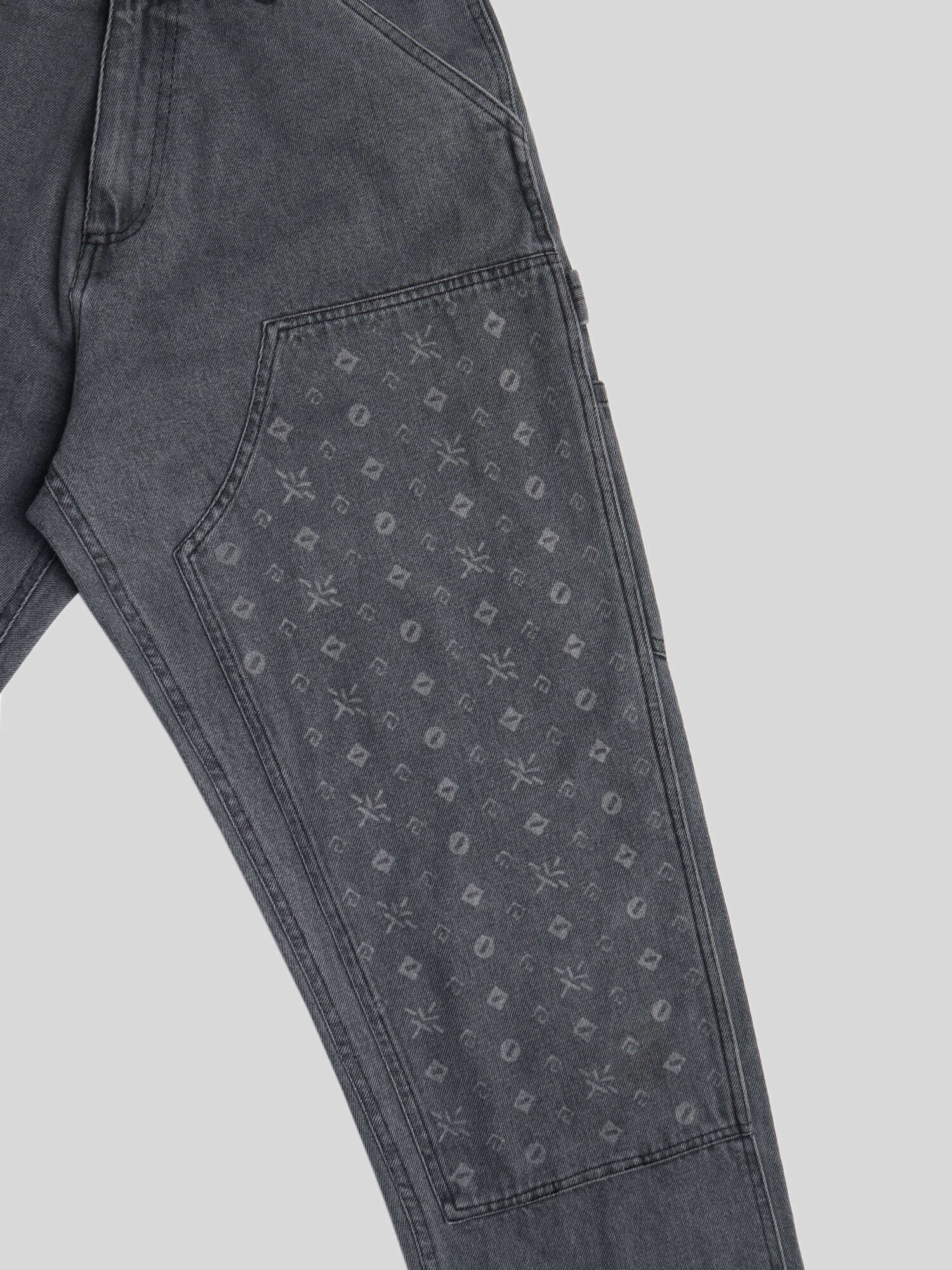 Double Knee Engraved Denim Jeans - Image 10