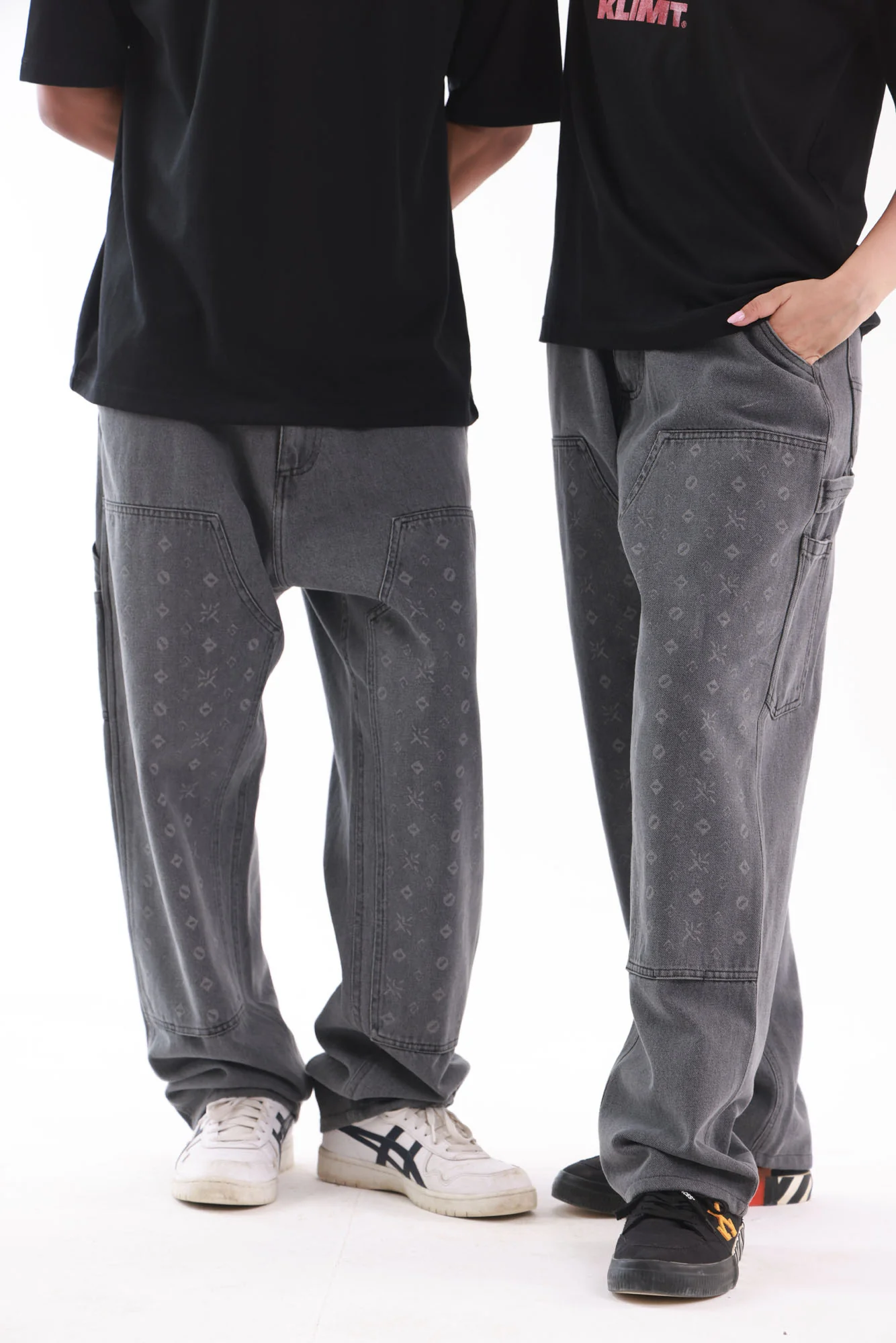 Double Knee Engraved Denim Jeans - Image 5