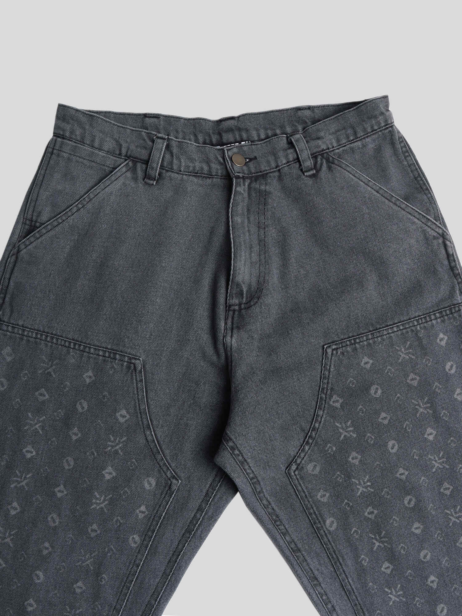 Double Knee Engraved Denim Jeans - Image 6