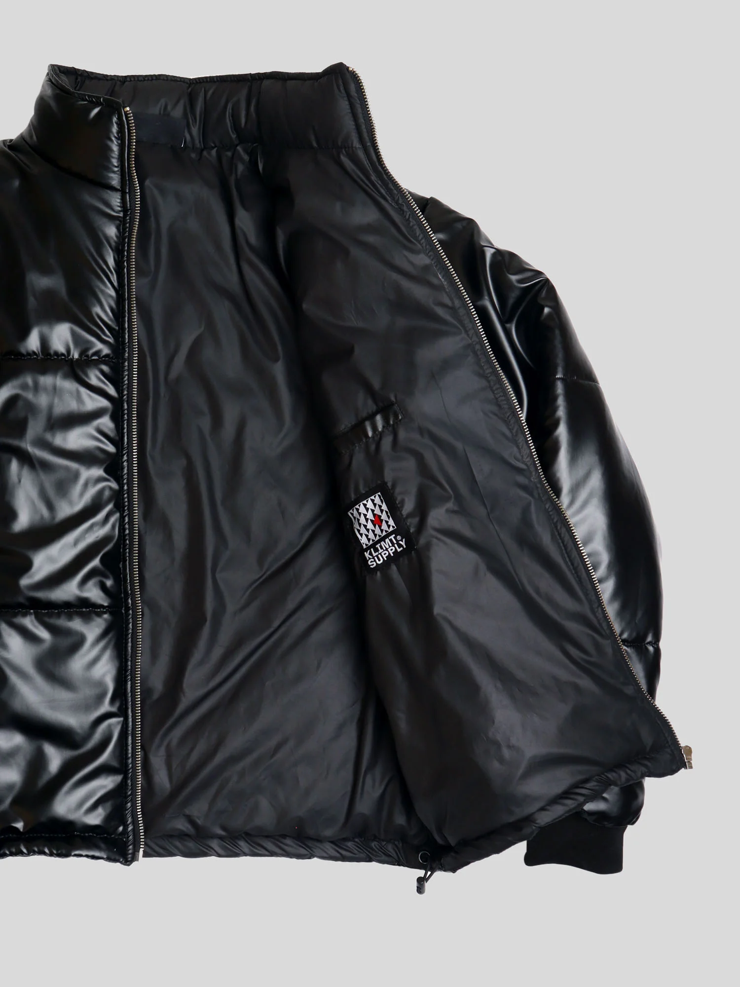 Black Metallic Puffer Jacket - Image 7