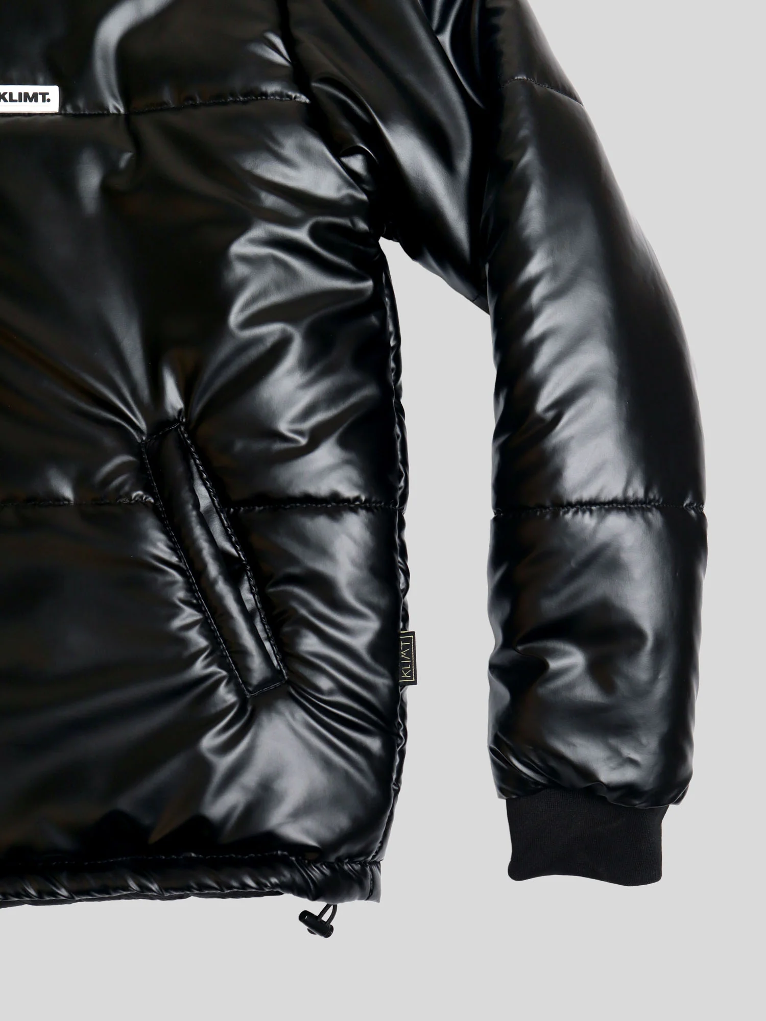 Black Metallic Puffer Jacket - Image 8