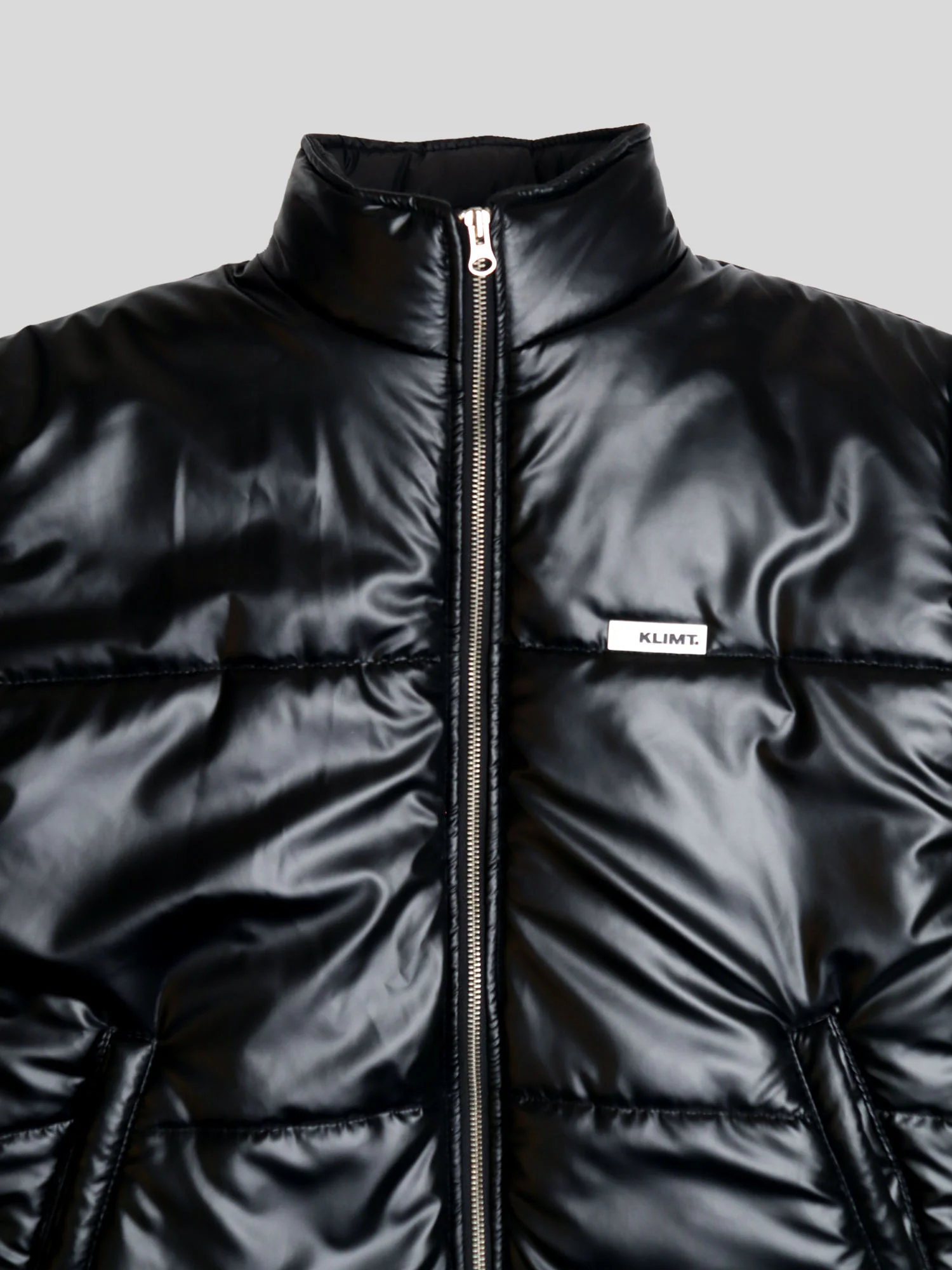 Black Metallic Puffer Jacket - Image 9