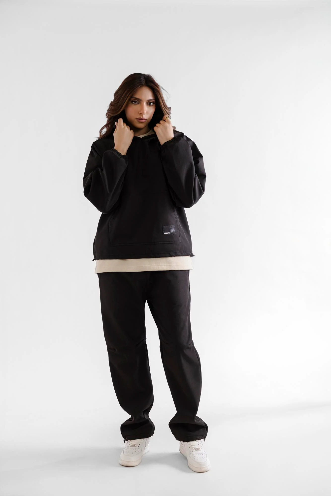 Water Repellent Tech Fleece Hoodie - Black - Image 4