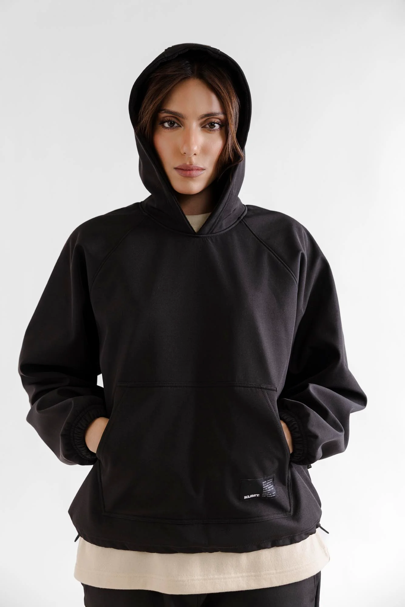 Water Repellent Tech Fleece Hoodie - Black - Image 7