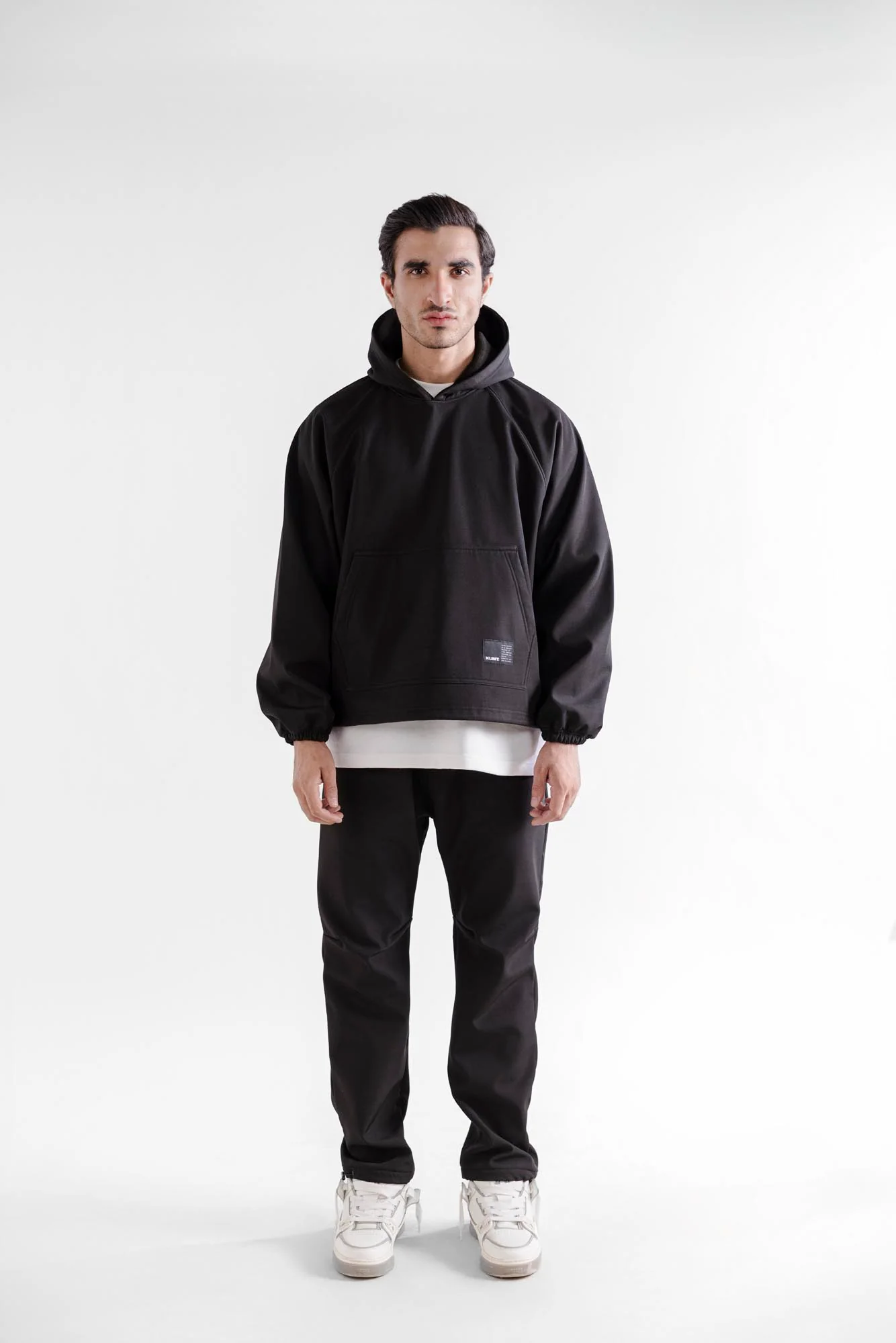 Water Repellent Tech Fleece Hoodie - Black - Image 8