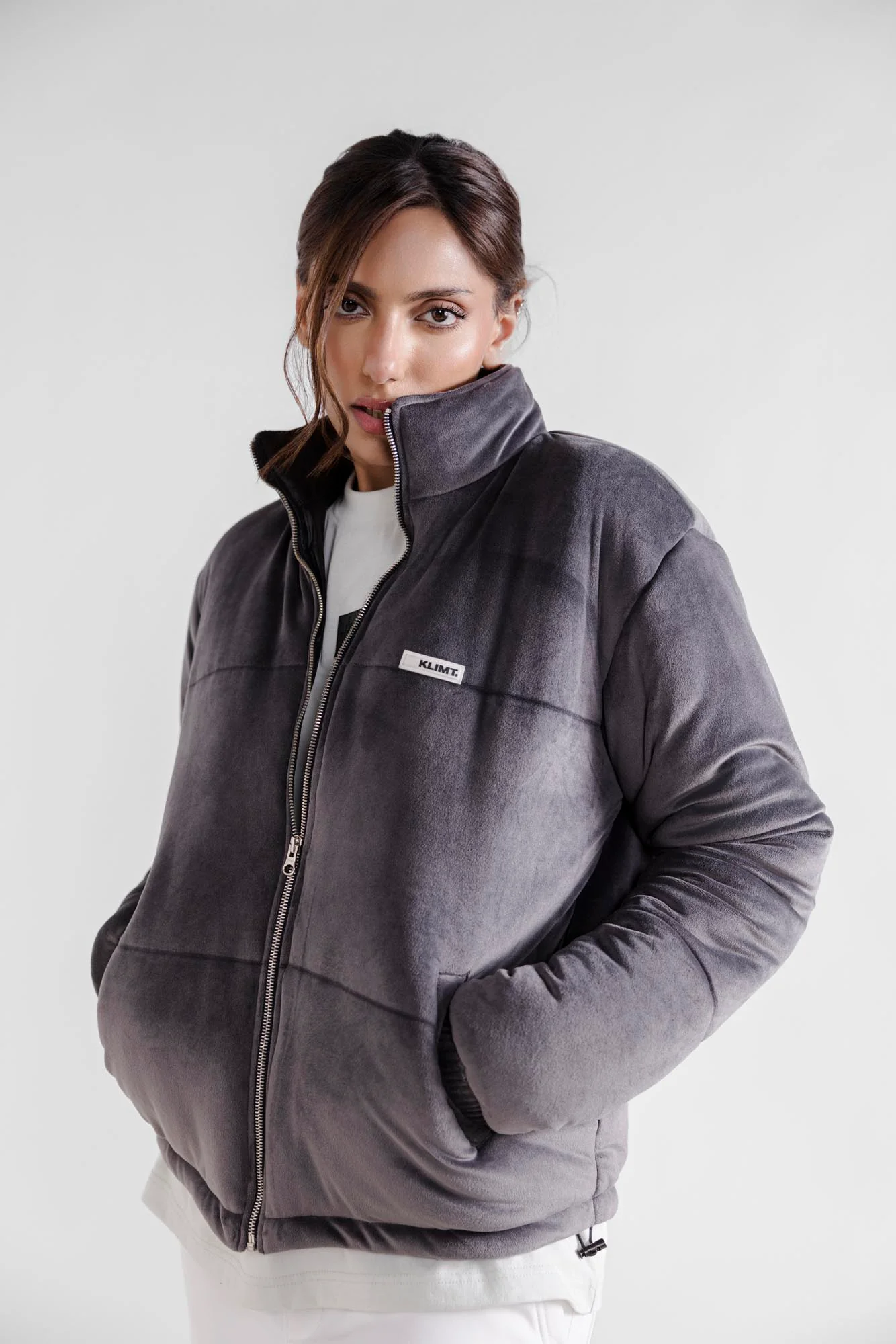 Velour Puffer Jacket - Image 3